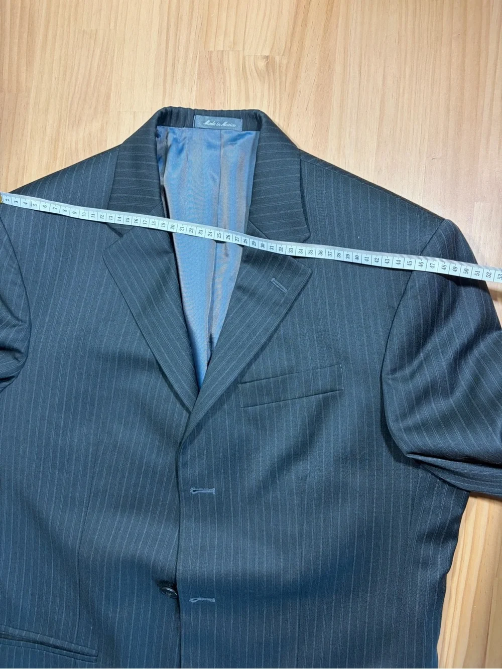 Oscar de la Renta Gray Pinstripe Men's Suit Jacket W